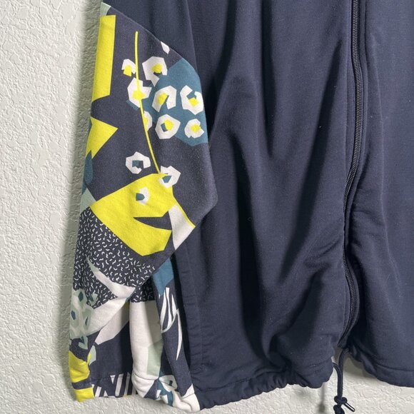 Adidas x Farm Rio Sweatshirt Womens XL Navy Full Zip Legend Ink Hooded Jacket - Picture 3 of 7